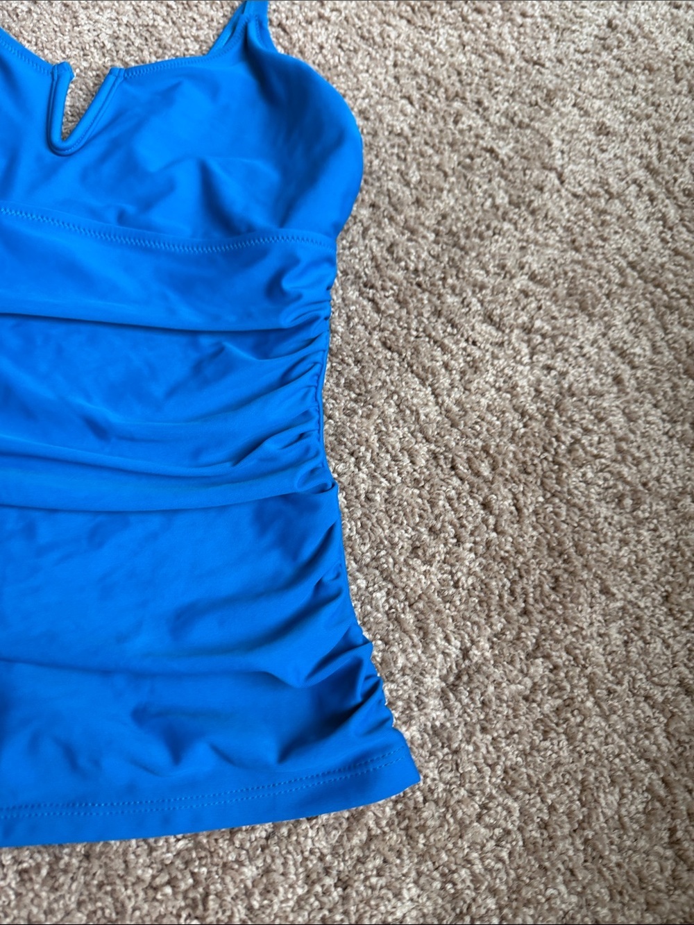 Women’s Electric Blue V-Notch Camisole Swim Top - Picture 3 of 6